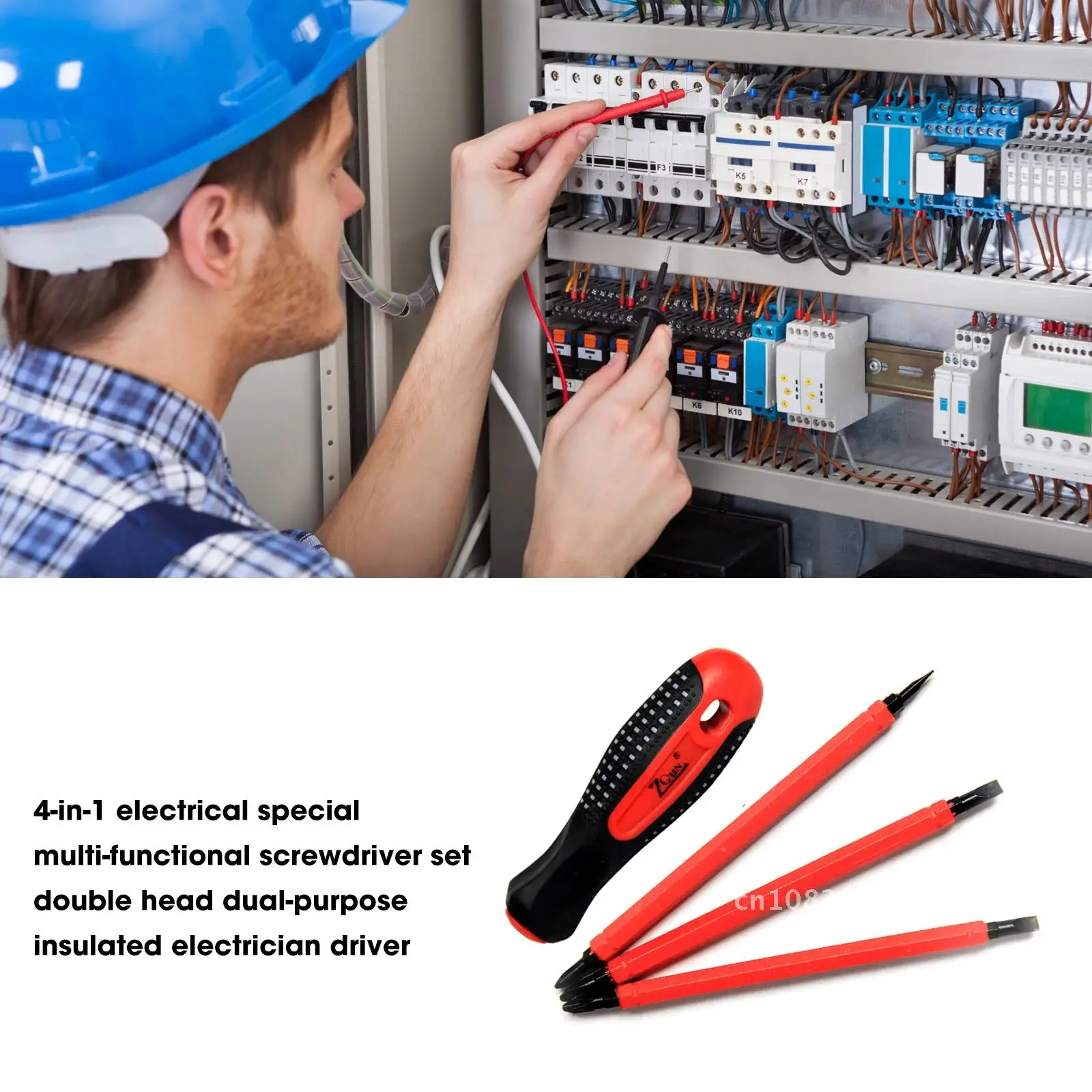 

Multi-functional Electrical Screwdriver Set Double Head Dual-purpose 4-in-1 Insulated Electrician Driver