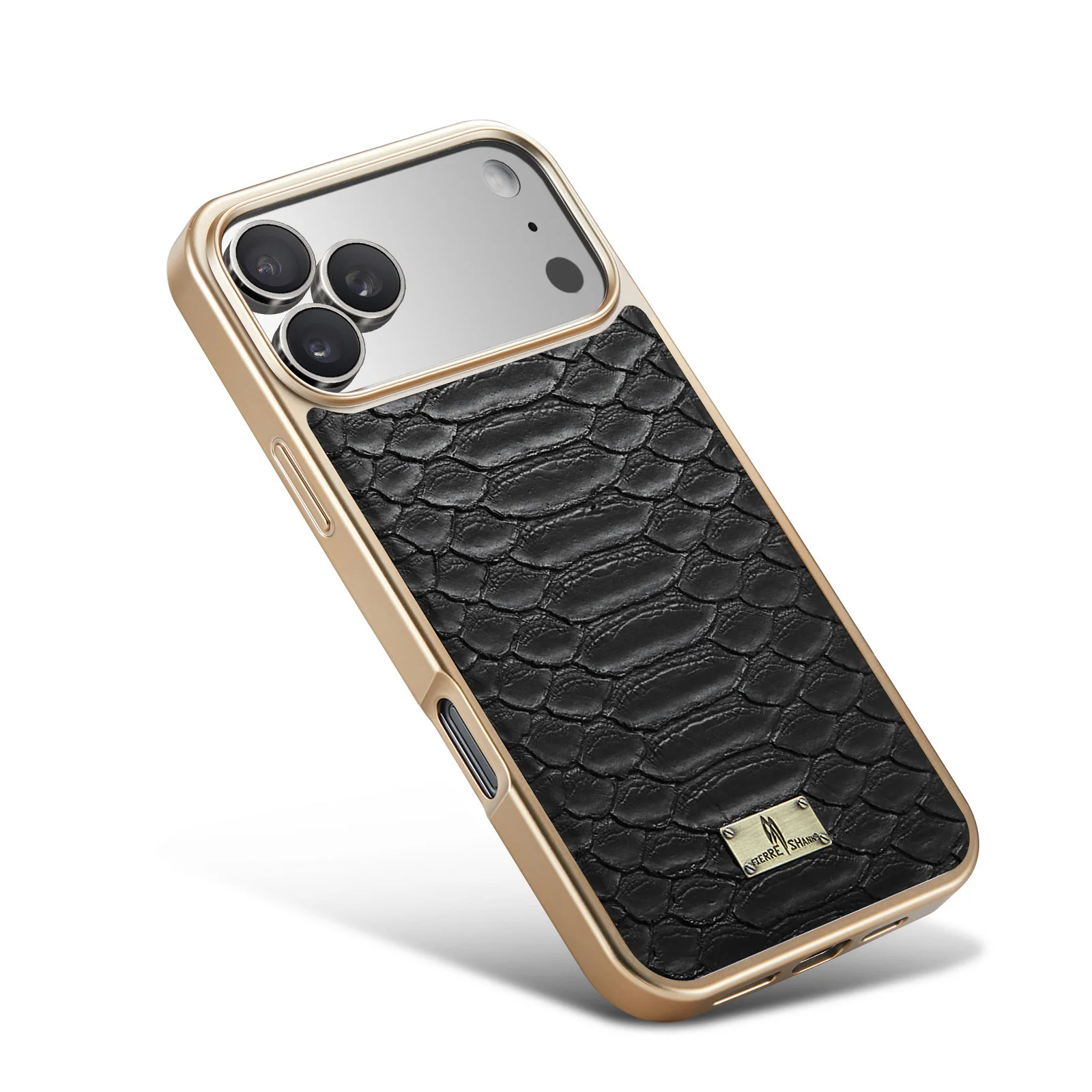 Elegant Plating Leather Phone Case with 3D Embossed Texture - Soft Shockproof Shell Cover