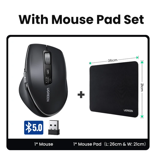 UGREEN Hyper-Fast Scroll Wireless Mouse Bluetooth 5.4 2.4G Ergonomic 5000DPI for MacBook Tablet Laptops Computer PC Mice 8