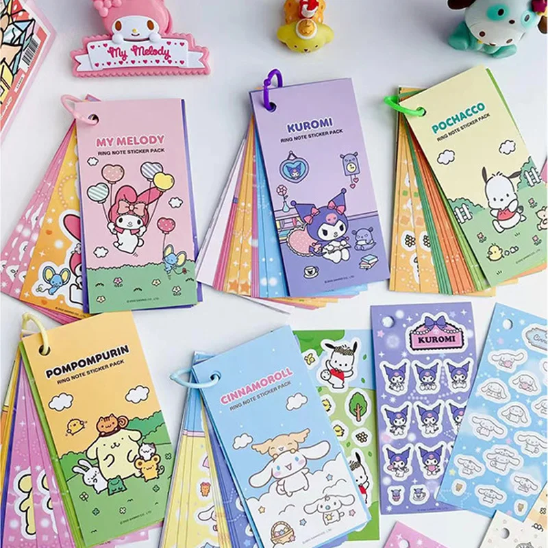 

Sanrio Mymelody Kuromi Hellokitty Pochacco Cinnamoroll Purin Sticker Book Cartoon Cute Notebook Sticker Diy Sticker Book Decal