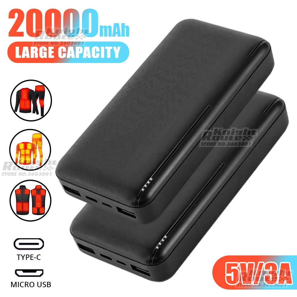 Power Bank 5V/16000mAh Portabl Charging Power Supply External Phone Battery For Heated Jacket Underwear Heated Vest Clothing