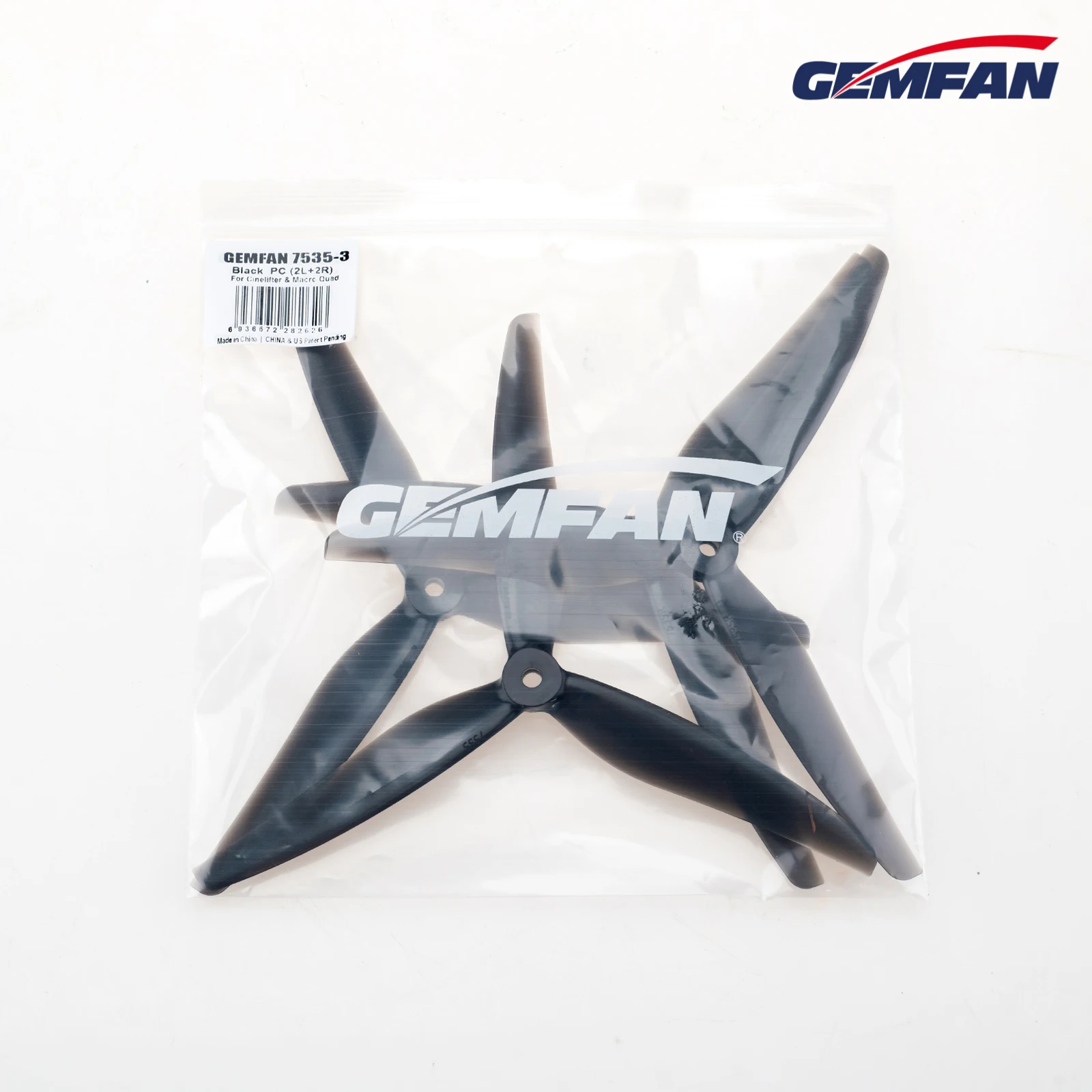 

2 пары (2CW + 2CCW) Gemfan Cinelifter 7535 7. 5x3.5x3 3-лопастный Пропеллер из стекловолокна и нейлона/ПК для FPV X-Class Cinelifter MacroQuad