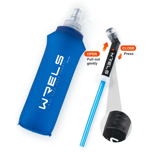 WRELS Folding Water Bottle TPU BPA-Free Collapsible Soft Flask Outdoor Sport Hiking Camping Running Portable Soft Water Bottle - Image 14