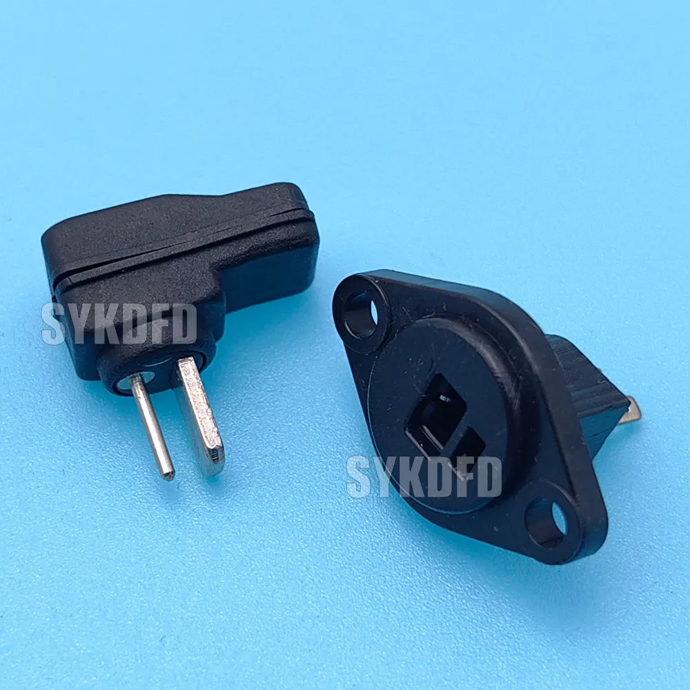 Black 2-Pin DIN Plug with Screw Terminals - Speaker, HiFi, and Audio Signal Connector Adapter