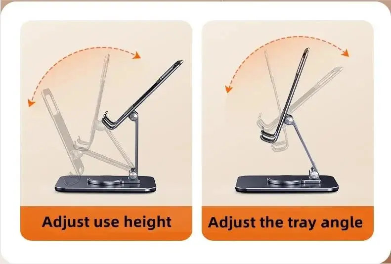 All-aluminum tablet stand with 360-degree rotation Portable foldable desktop phone stand Adjustable phone stand Portable 360 met