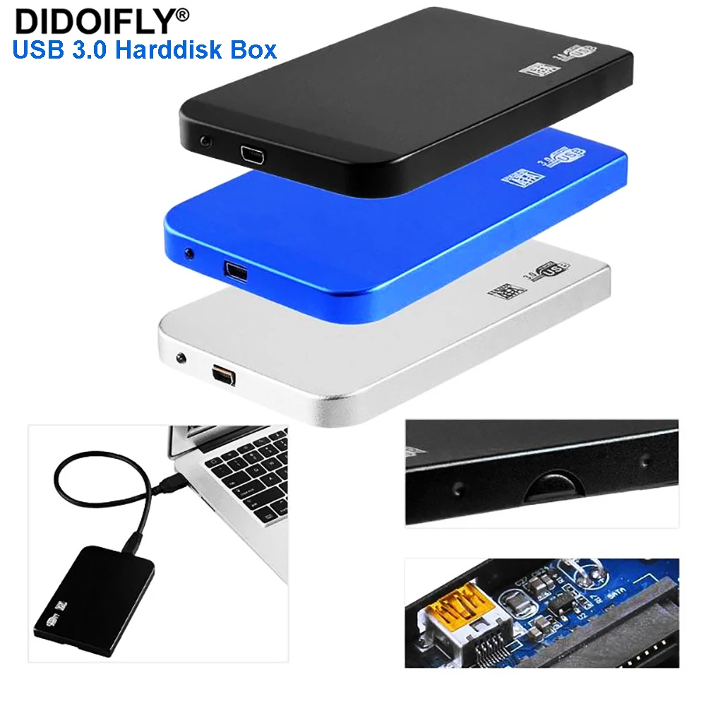 Чехол для жесткого диска USB 3 0 чехол 2 5 дюйма SATA внешний корпус из алюминиевого