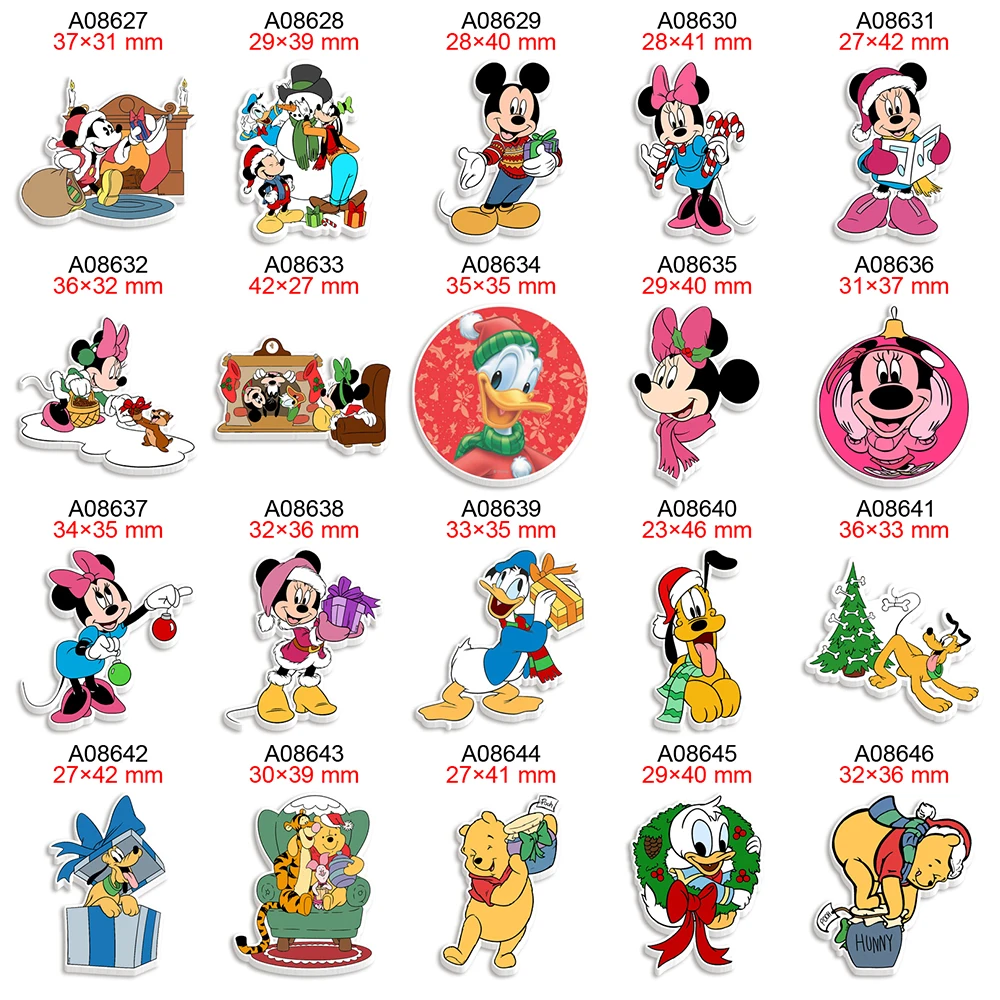 

Disney Christmas Decoration Character Cartoon Planar Resin Flatback Printed for DIY Hairbows Craft 30pcs