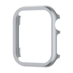 Premium Aluminum Alloy Protective Case for Apple Watch - Sleek and Durable Bumper Cover (Silver)