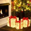 Christmas Glowing Gifts Box Decoration Ornament With Bow Lighting Box Outdoor Light Lighting Xmas New Year 2024 Home Yard Decor 1