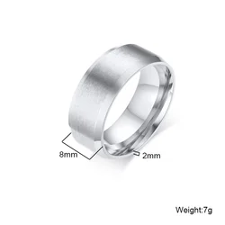 Elegant Gold - Toned Stainless Steel Wedding Band - Unisex Design, Free Shipping Included - 8 (8mm Silver)