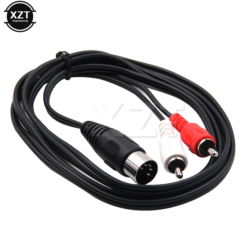 

50CM 150CM NEW 5-Pin DIN Male MIDI Cable to 2 Dual RCA Male Plug Audio Cable For Naim Quad Stereo Systems High Quality