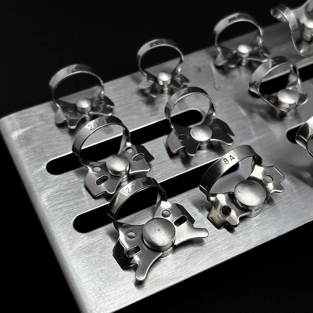 1pcs Dental Rubber Dam Clamps Endodontic Restorative Barrier Clips Frame Holder Molar Teeth Stainless Steel Oral Materials