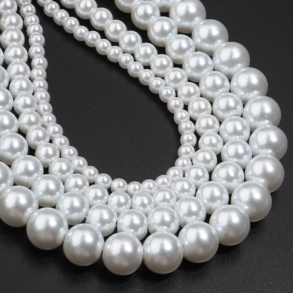 Imitation Pearl Beads 1strand/lot Vintage White Baroque Shell Pearl Loose For DIY Women Jewelry Findings Accessories