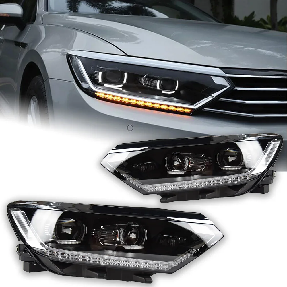 Car Lights for VW Passat Headlight Projector Passat B8 Dynamic Signal Head Lamp LED Headlights Drl Lens Automotive Accessories led lights carbon fiber shift knob for volkswagen jetta mk6 golf 7cc passat b6 b7 b8 tiguan touareg accessories auto