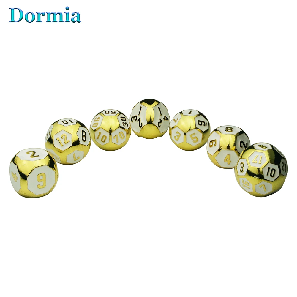 Polyhedral 7pcs Football Metal Dice Set D4-D20 for Roleplay Games Math Teaching Playing Tabletop |