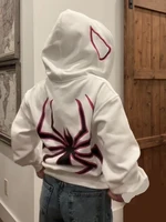 Y2k Spider Hoodies Women Men Hip Hop Zip Up Long Sleeve Jacket Graphic Punk Coats Harajuku Casual Loose Hooded Shirt Sweatshirt - Image 3