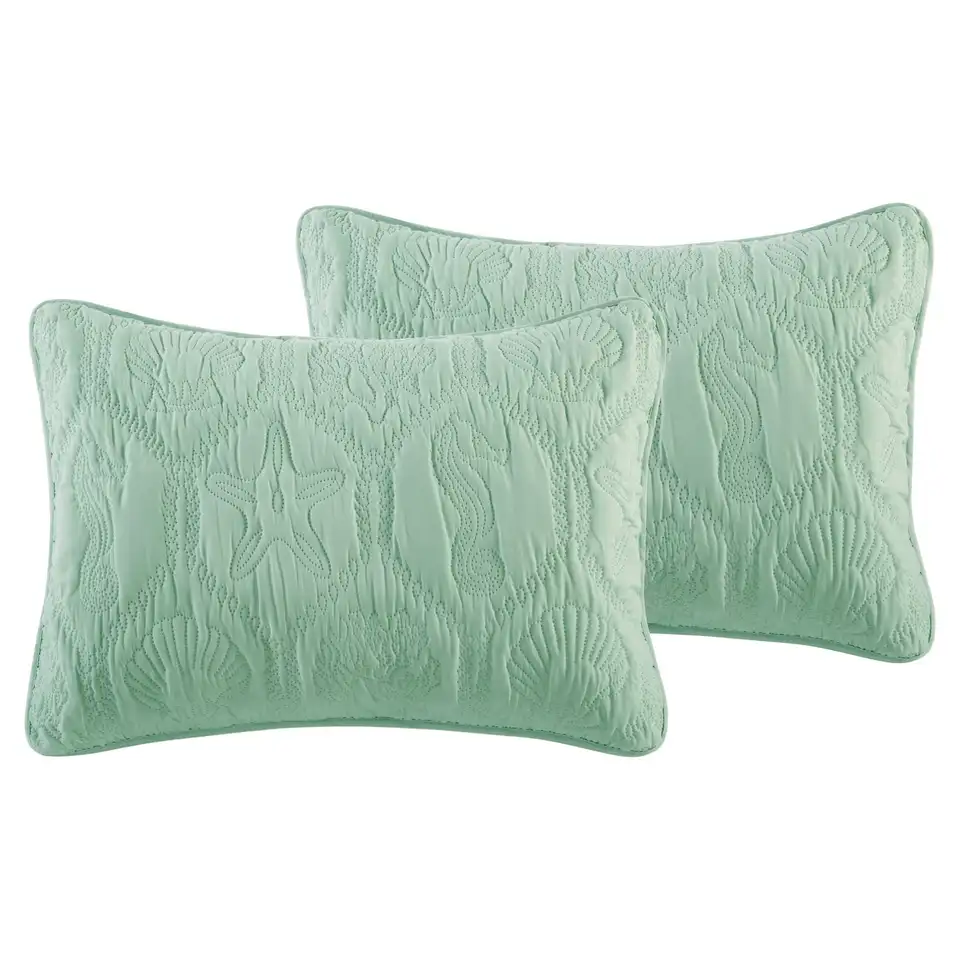 Grey Textured Sealife King Quilt Set