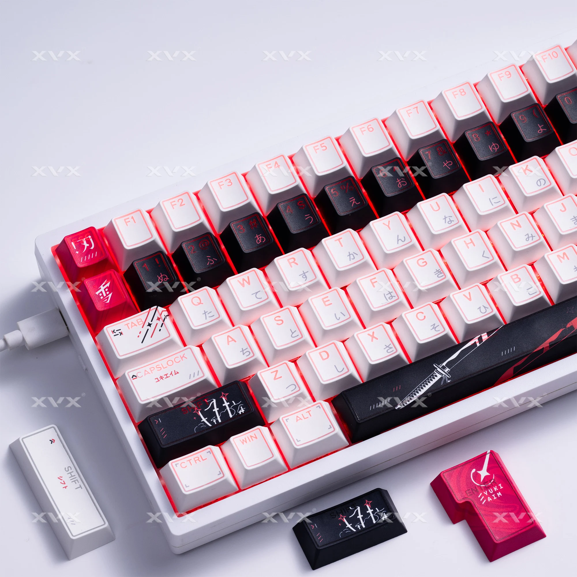 XVX Shine Through Yuki Aim Keycaps with Japanese Character Anime