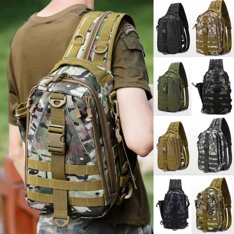 

Men Hiking Military Tactical Shoulder Bag Camping Sports Trekking Climbing Crossbody Fishing Outdoor Chest Bag For Male