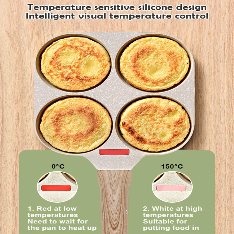 Mylifeunit Egg Frying Pan, 4-Cup Egg Pan Nonstick, Fried Egg Pan Skillet for Breakfast, Pancake, Hamburger, Sandwiches, Suitable for GAS Stove 