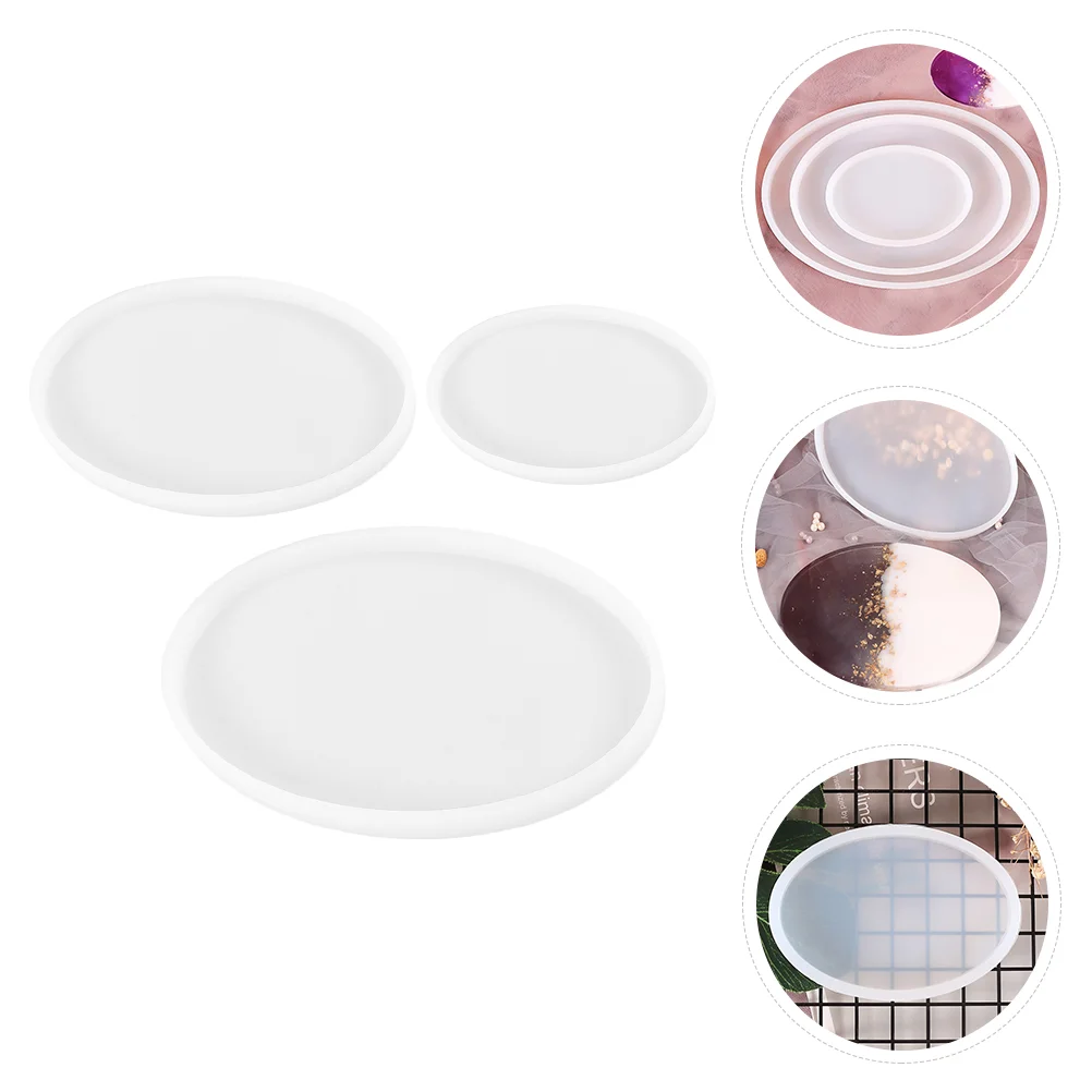 

3 Pcs Table Mold DIY Making Tool Table Table Table Decoration Home Desk Adornment Silicone for Resin Epoxy Crystal Round Silica
