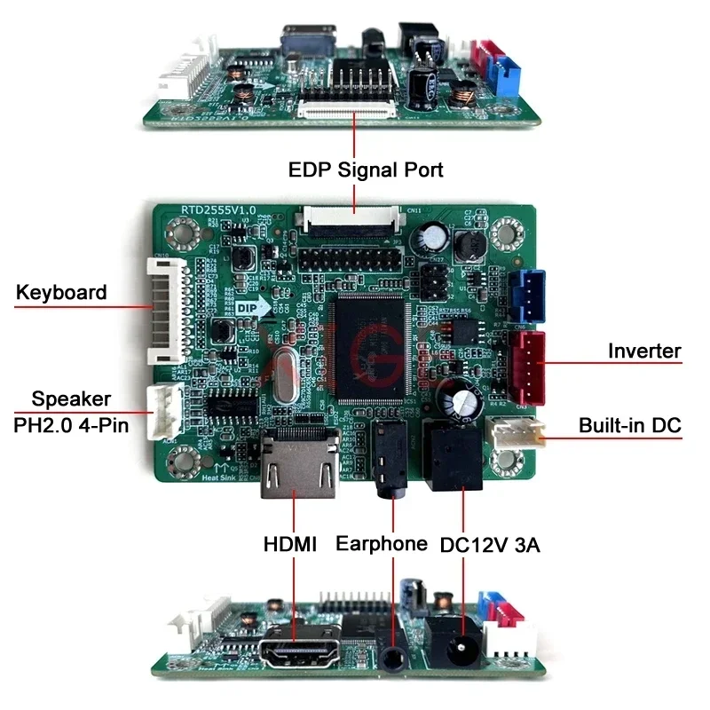 Carte Contrôleur Écran Portable - Compatible N156HCA-EA1/EAA/EAB/EBA/EBB, HDMI, Résolution 1920x1080, Connexion EDP 30 Broches