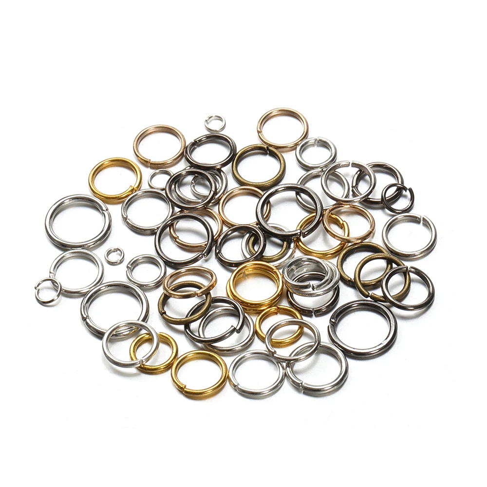 200 Stück 3/4/5/6/7/8/10/12 mm Metall-DIY-Schmuckzubehör, offene Einzelschlaufen, Biegeringe und Spaltringe für Kettenanhänger, Schmuckherstellung – Detail 2