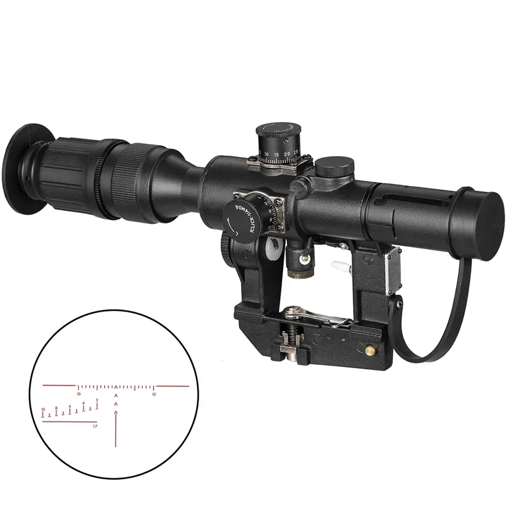 Tactical Red Illuminated 4x26 PSO-1 Type Riflescope for Dragonov SVD Sniper Rifle Series