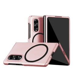Ultra Thin Skin Feel Magnetic Phone Case with Magsafe Compatibility and Wireless Charging Capability for Galaxy Z Fold 8 Wide (Pink)