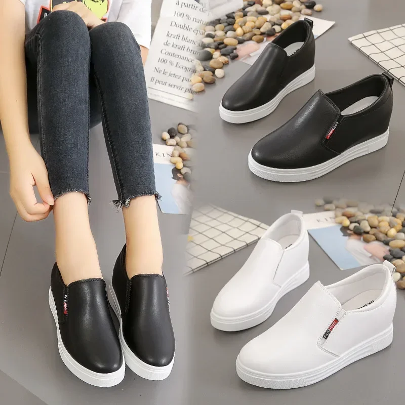 

2023 women's spring shoes Heel New Lady Casual Women Sneakers Leisure Platform Wedge Height Increasing Zapatos De Mujer