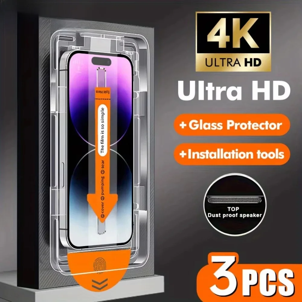 1-3PCS 8K Dust Free Easy Install Screen Protector For Xiaomi 11 Lite 5G Ne 14T 15T Pro 13T 12T 11T 10T 14 13 12 Tempered Glass