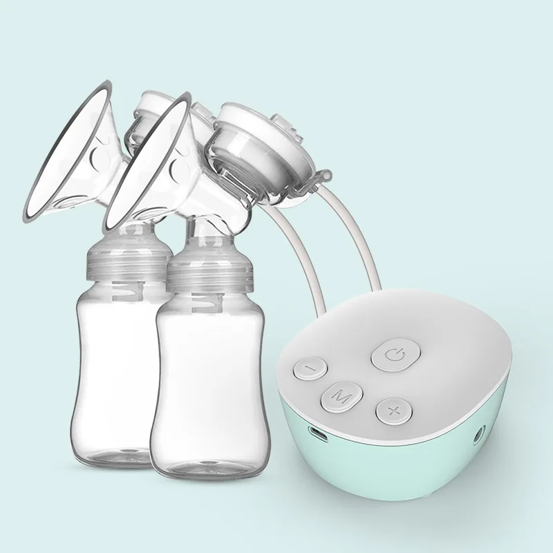 New Double Electric Breast Pumps Powerful Nipple Suction USB Electric Breast Pump with Baby Milk Bottle Cold Heat Pad Nippl