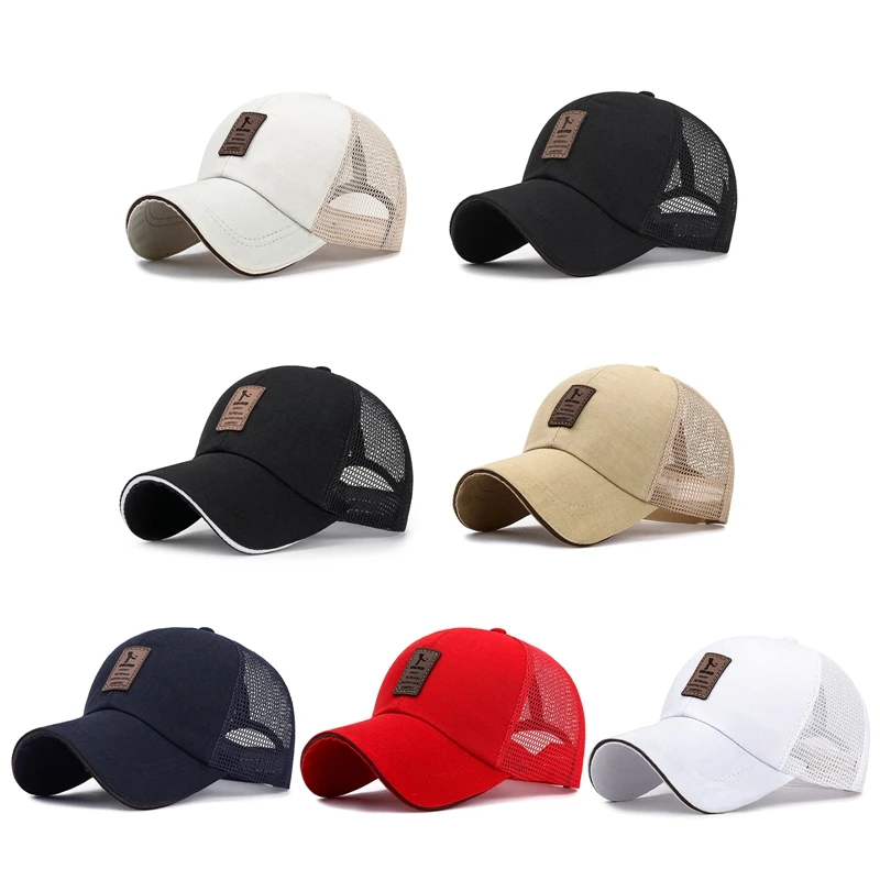 Unisex Sports Cap Basketball Football Golf Caps Outdoor Breathable Net Snapback Hats Casquette Mesh Patchwork Tennis Visors Sports Sun Hats Baseball Caps Golf Caps