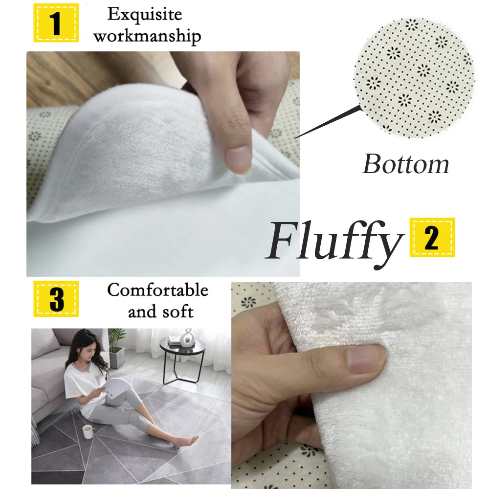 European Style Luxury round Carpet Home Decoration Living Room Non-slip Large Rugs Bedroom Cloakroom Short Velvet Floor Mats 5