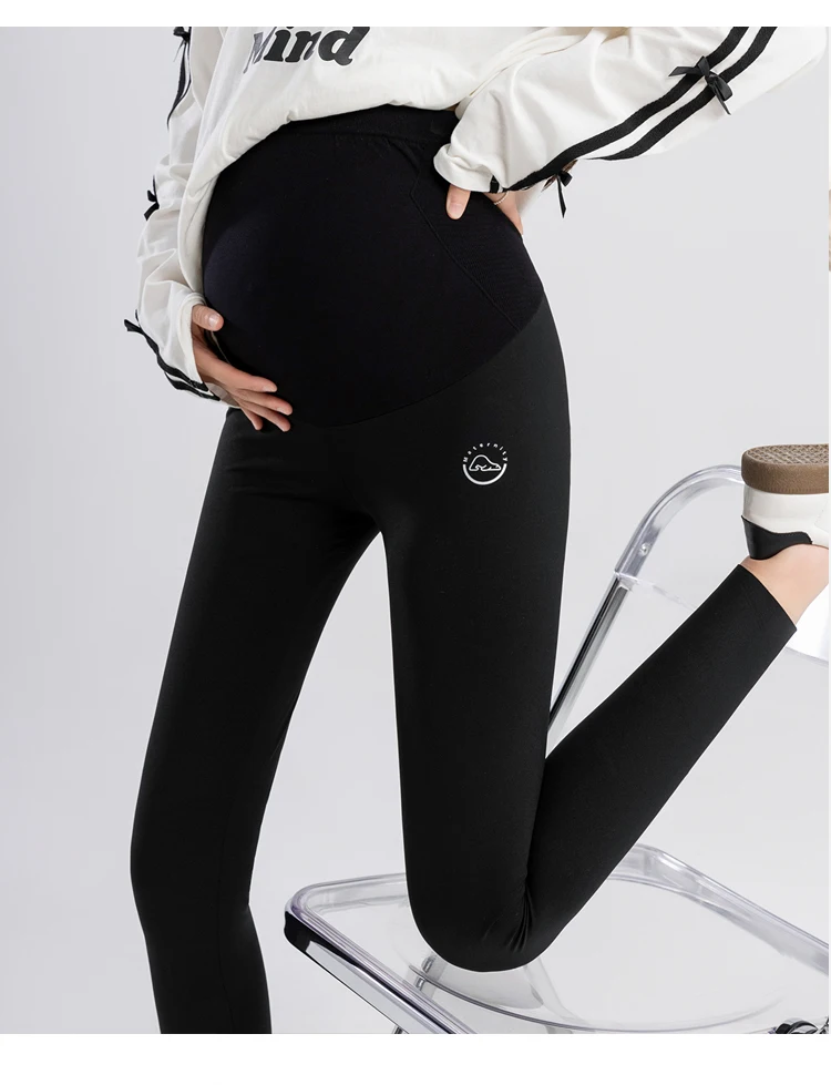 Autumn Pregnant Woman Shark Skin Legging Ankle-length Fashion Maternity Skinny Pants Pregnancy Stretched Pants Seamless Leggings