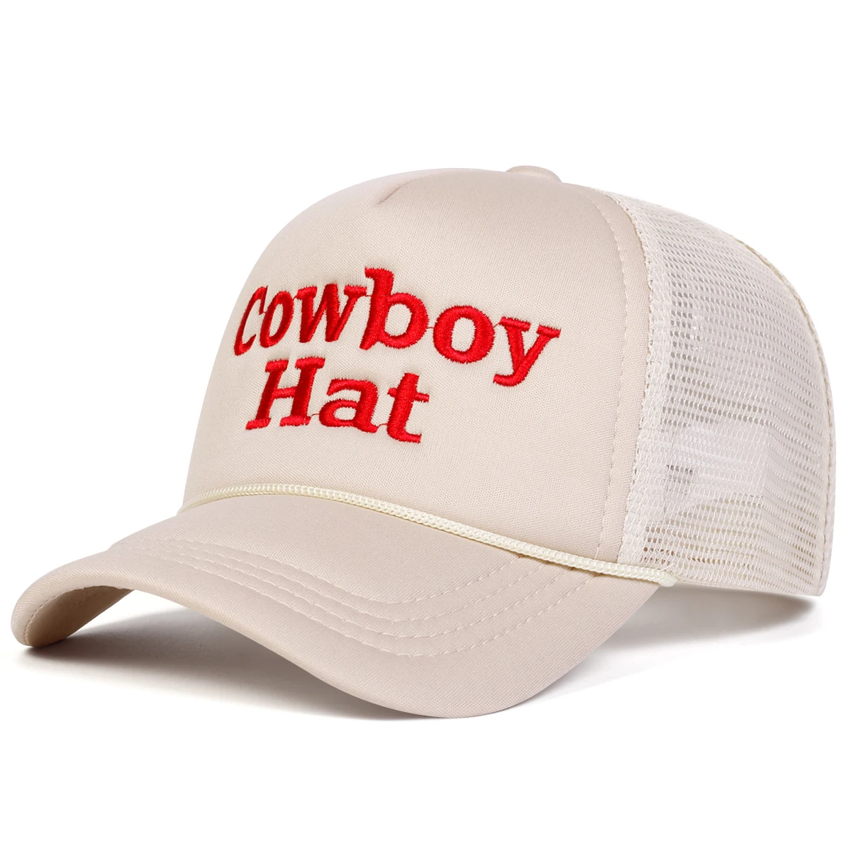 Unisex Cowboy Hat Letter Embroidery Baseball Net Caps Spring Summer Outdoor Sunscreen Hat Adjustable Casual Trucker Hats