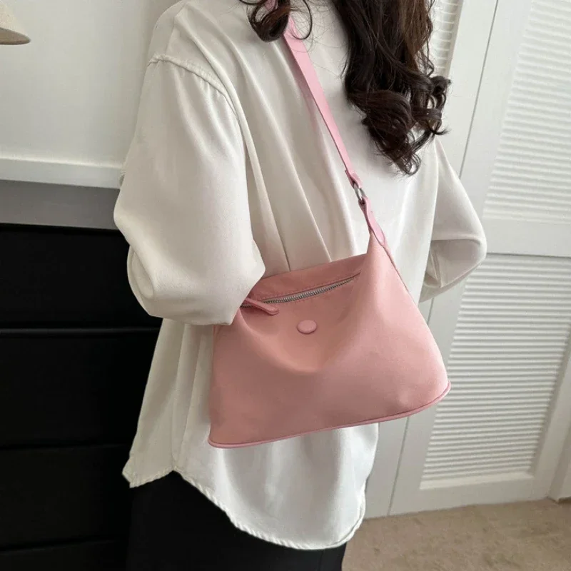 

INS Simple Campus Canvas Bag 2023 Spring New High Capacity Bag Women's Bag Fashion Girl Single Shoulder Crossbody Bags for Women
