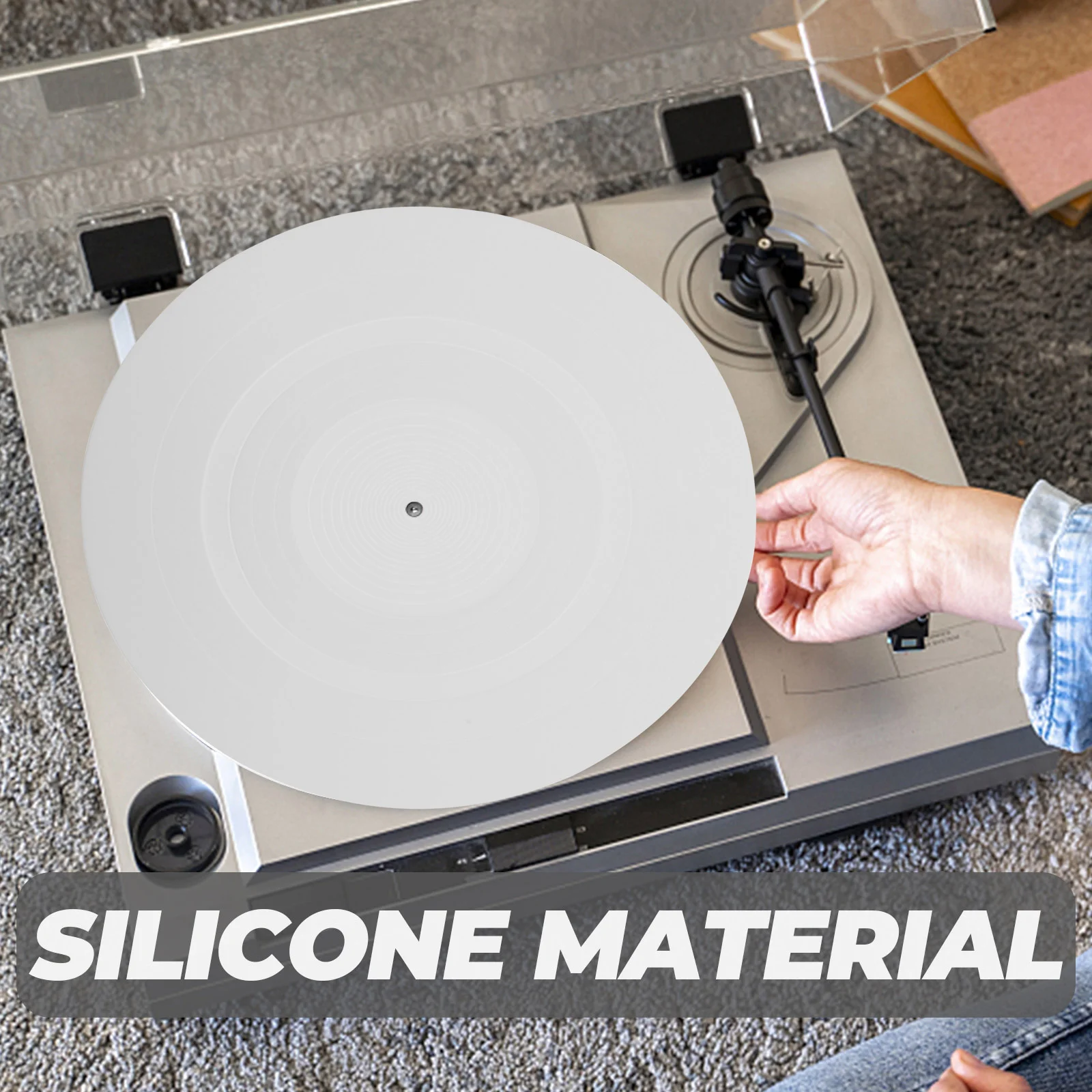 Vinyl Record Player Mat Recorder Slipmat Protective Silicone Acrylic Pad White Accessories