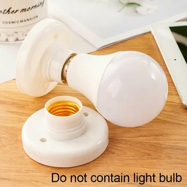 E27 Screw Cap Socket White Ceiling Light Lamp Bulb Fixing Base Stand Light Bulb Holder Lamp Socket For Home 6a 3
