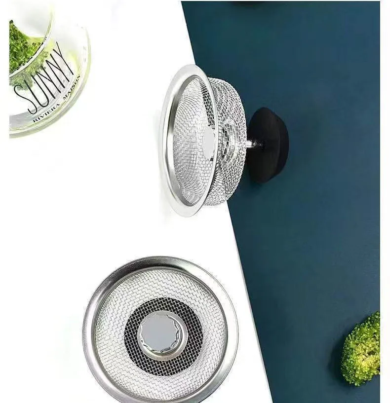 Kitchen Sink Filter Stainless Steel Mesh Sink Strainer Filter Bathroom