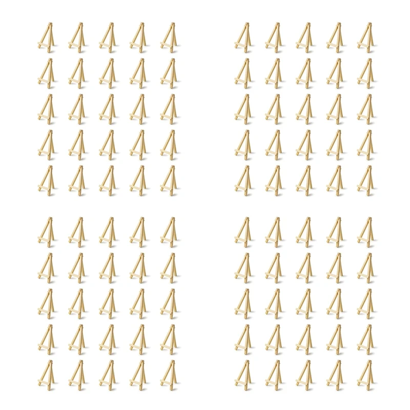 

New-100 Pieces Of Mini 5 Inch Wooden Easel. Business Cards, Display Photos, Small Canvases, Classroom DIY Arts And Crafts