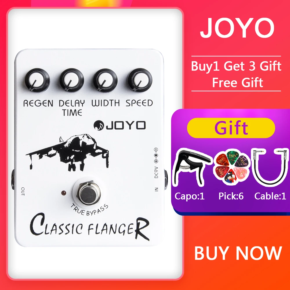 

JOYO Guitar Effect Pedal JF-07 Classic Flanger Effect Pedal Tremulous Vibratos & Chorus for Electric Guitar Metallic Flanger