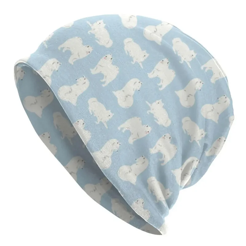 

Samoyed Print Bonnet Homme Street Knitted Hat For Men Women Winter Warm Dog Lover Beanies Caps