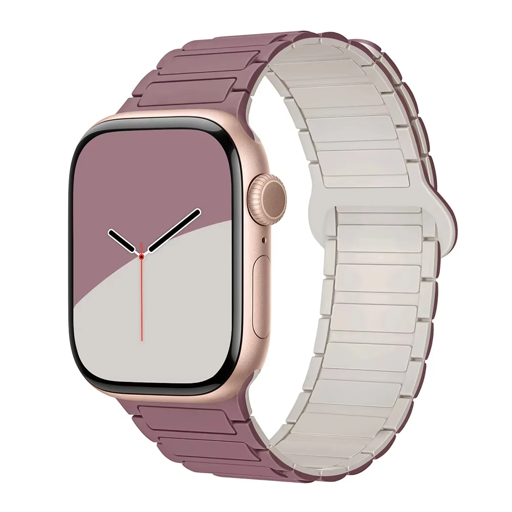 ตัวเลือกสินค้า สายซิลิโคนแม่เหล็ก iWatch 40-49 มม. ปรับได้ ใส่สบาย ทนทาน