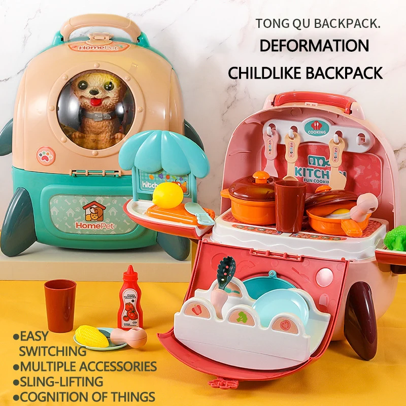 5 Years Girl Cooking Games Button Dog Words Children's Stories Music Hide  And Seek Scenes Simulated Multifunctional Children's Toys Kids Trolley Bags  Luggage Kids 