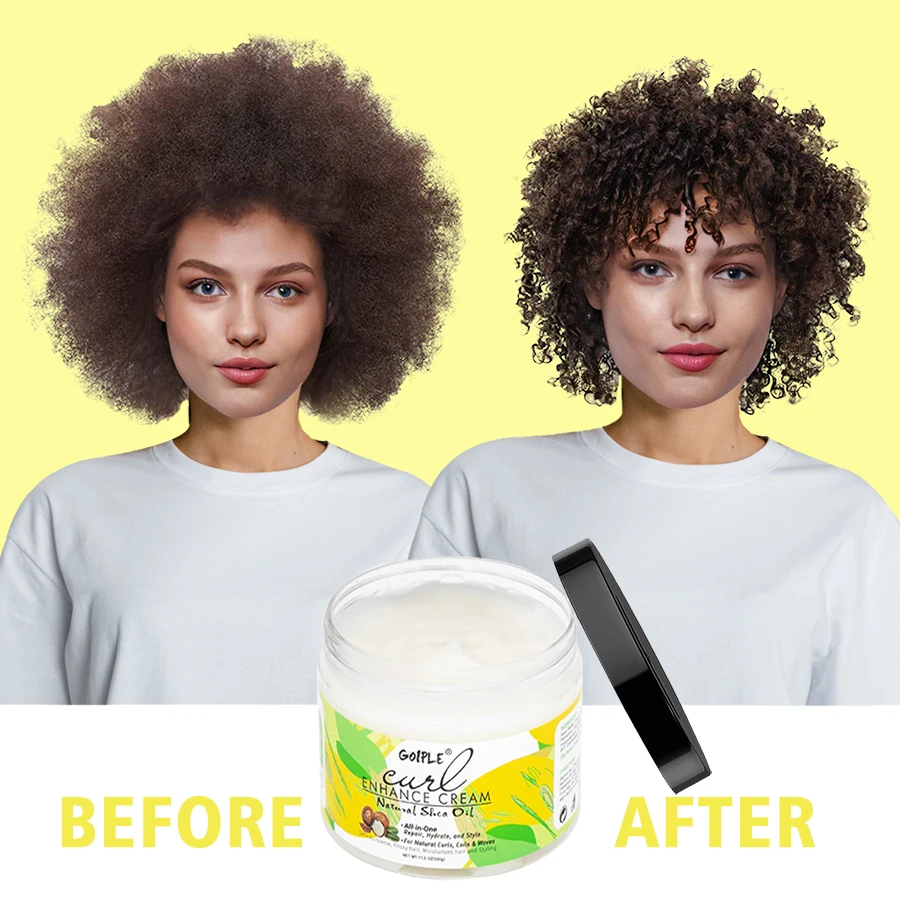 GOIPLE Curl Enhancing Cream Moisturizing Frizz Control Conditioning Cream Hydrating Define and Smooth For Curling Curly Enhancer