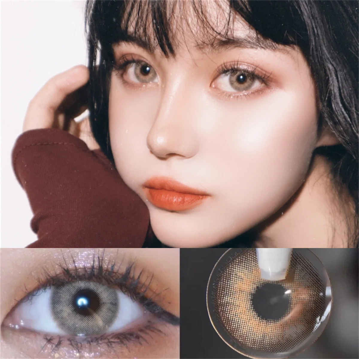 Little Wildcat Gray Colored Contact Lenses for Eyes Natural Yearly Contact Lens Big Beauty Pupil Degrees Prescription Myopia
