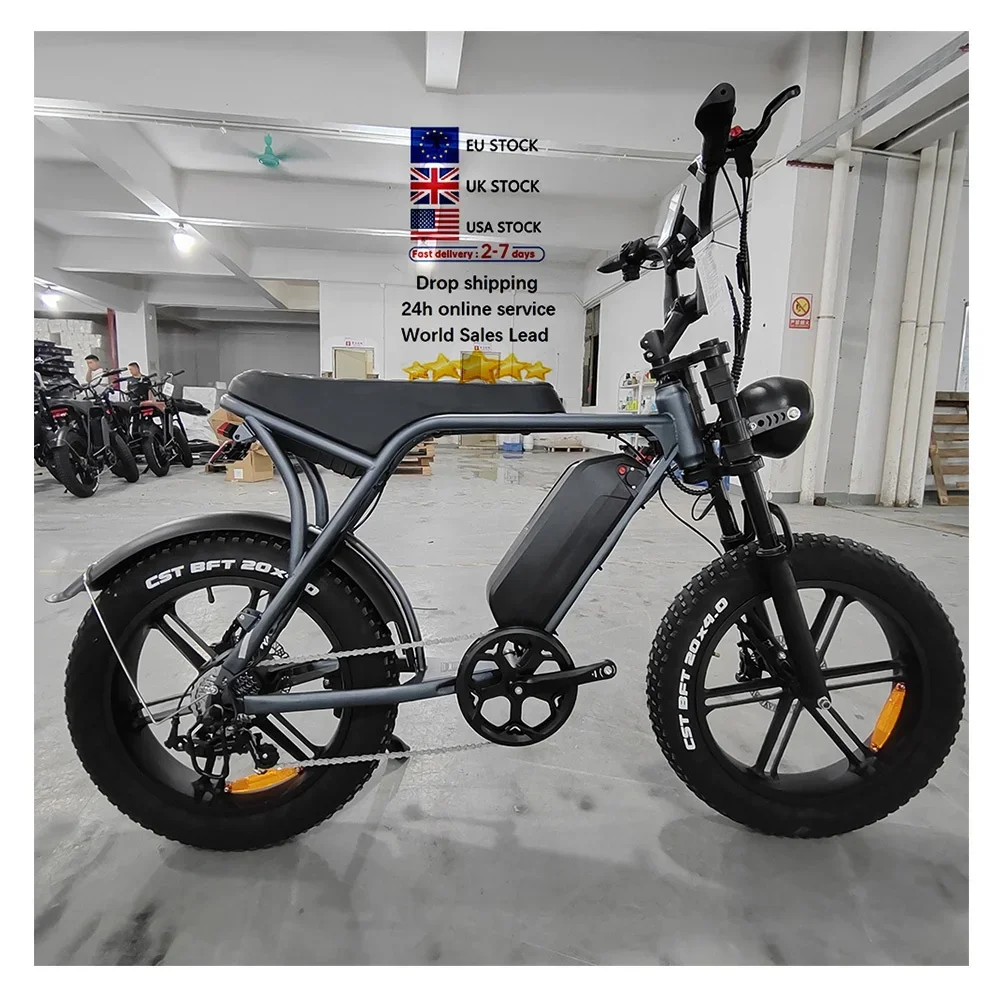 EU Warehouse Fat Tire Electric Bike 20inch V8 Foldable E bike Price OUXI 1000W Motor 15AH Battery Electric Bicycle