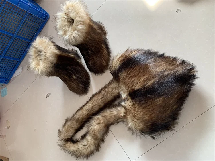 Winter Women Faux Fur Boots And Bag Set Furry Warm Snow Boots Cute Heart-shaped Fur Handbag Love Bag Girls Platform Plush Boots