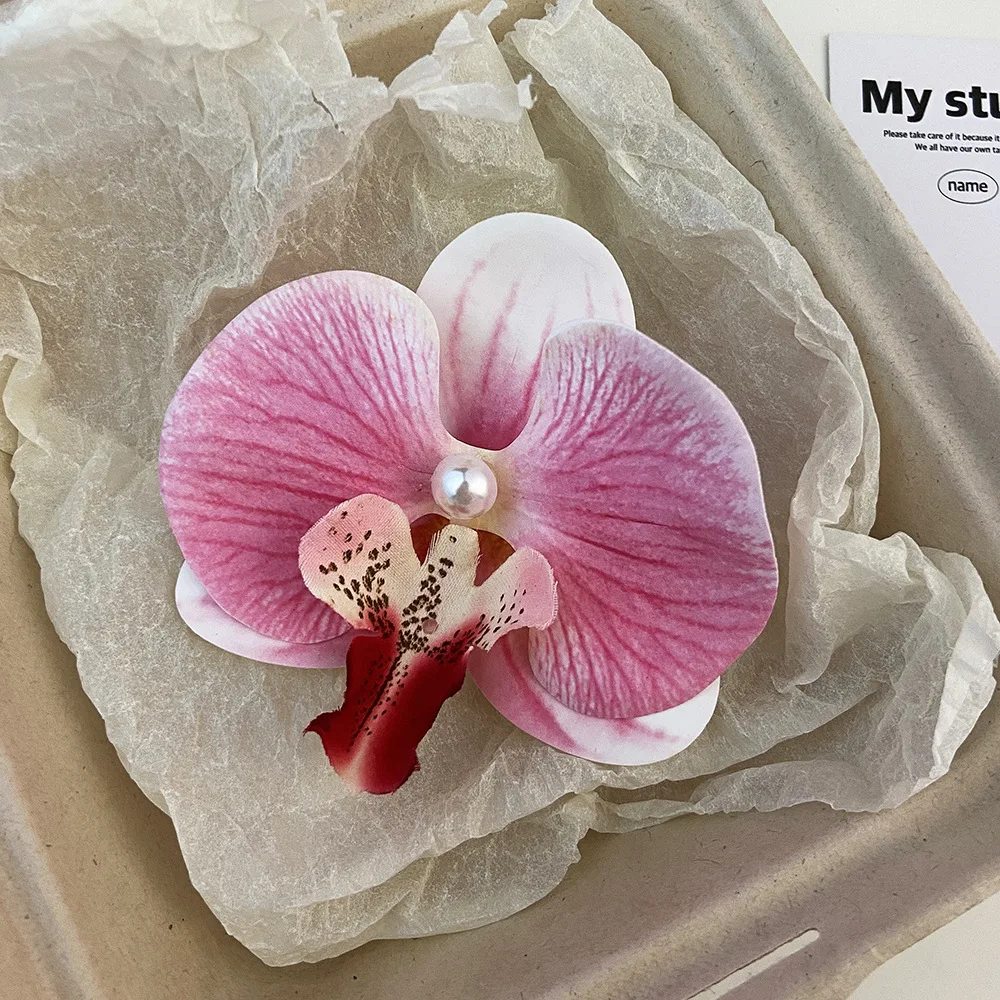 Phalaenopsis Flower Hair Clip for Women Bachelorette Party Favors Simulated Floral Elegant Hair Clip Wedding Bridesmaid Gifts